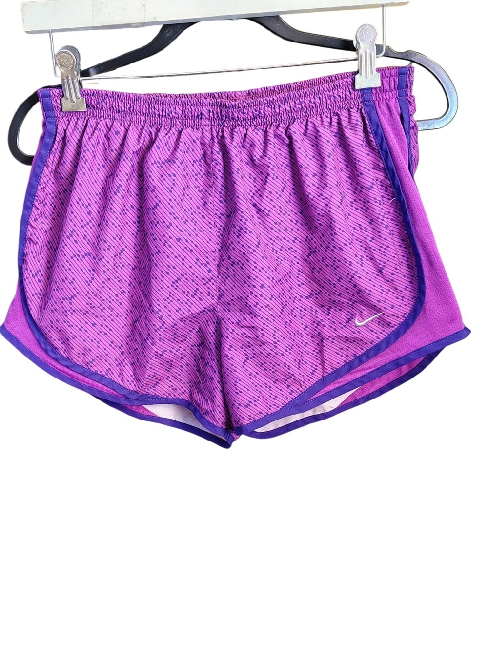 Nike Women's Pink-Purple Dri-FIT Athletic Shorts